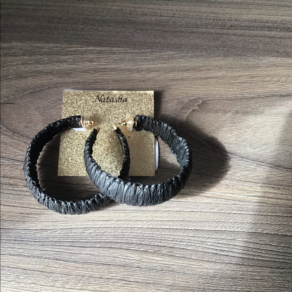 Black Natasha Hoop Earrings